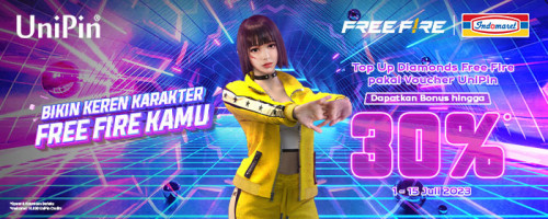 Bikin Keren Karakter Free Fire Kamu dan Dapatkan Bonus Hingga 30% dari UniPin